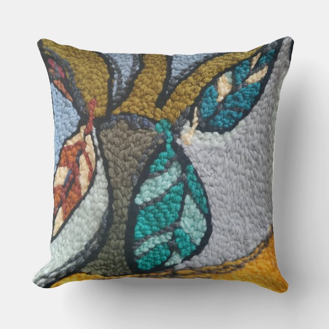 Nadelstich-Abstrakt-Herbst-Design-Kissen Kissen (Vorderseite)