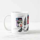 Nadelstich-Design abstrakte Häuser Tasse/ Zuhause Kaffeetasse (Links)