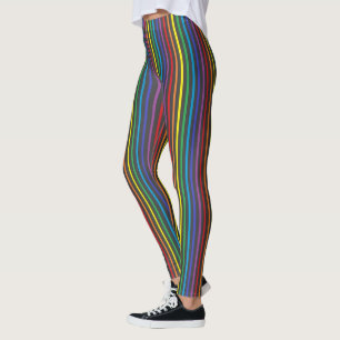 Nadelstreifen-Regenbogen Leggings
