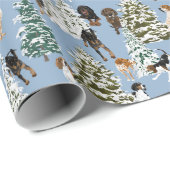 Nadelwald blau geschenkpapier (Rolleneckpunkt)