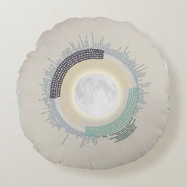 nadelwork_4_life auf dem Mond Rundes Kissen (Vorderseite)