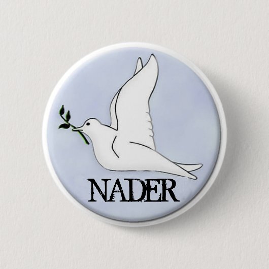 Nader-Friedenstauben-Knopf Button (Vorderseite)
