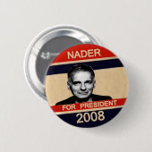 Nader für Präsidenten Button (Vorne & Hinten)