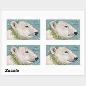 Nadia die Eisbären Weihnachtsaufkleber Rechteckiger Aufkleber (Blatt)