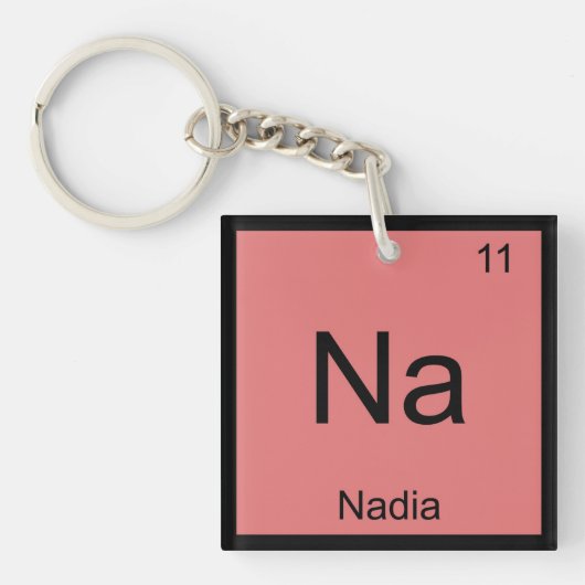 Nadia Name Chemistry Element Periodische Tabelle Schlüsselanhänger (Vorderseite)