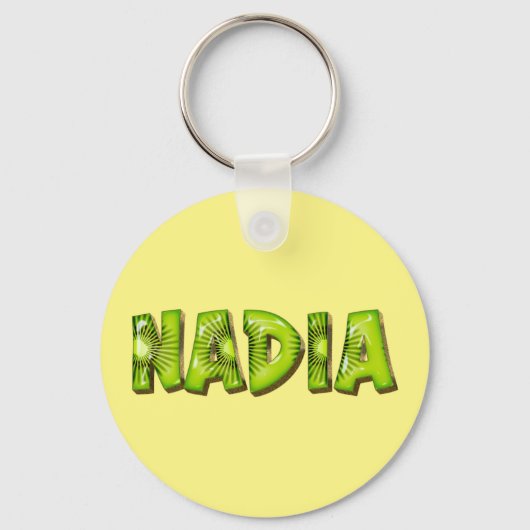 Nadia Name Kiwi Design Schlüsselanhänger (Vorderseite)