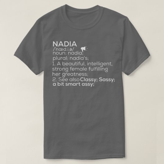 Nadia Name Nadia Definition Nadia weibliche Bezeic T-Shirt (Design vorne)