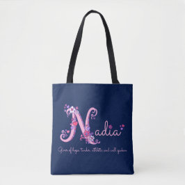 Nadianamen- und -bedeutungsmonogrammtasche tasche