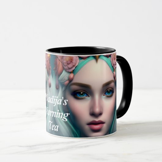 Nadijas Morgentee Personalisiert anpassbar Tasse (VorderseiteRechts)