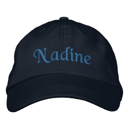 Nadine bestickte Baseballkappe / Hat Blue (Vorderseite)