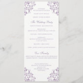 Nadine Hochzeitsprogramm - Tea-length -Lavendel Programm (Rückseite)