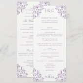 Nadine Hochzeitsprogramm - Tea-length -Lavendel Programm (Vorne/Hinten)