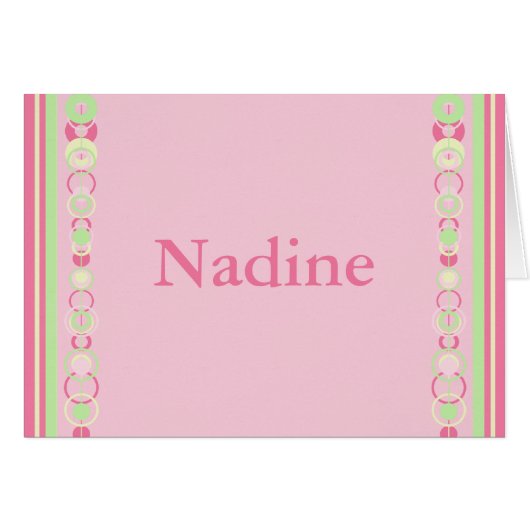 Nadine Modern Circles Individuelle Name Card (Vorderseite (Horizontal))