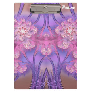NADINE ~ PASTEL 3D! Pink, Mauve GLOSSY Clipboard Klemmbrett