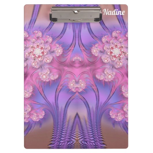 NADINE ~ PASTEL 3D! Pink, Mauve GLOSSY Clipboard Klemmbrett (Vorderseite)