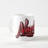 Nadine red Heart Graffiti Tasse Kaffeetasse (Vorderseite Links)