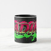 Nadine Vorname Name Graffiti red green Tasse (Zentrum)