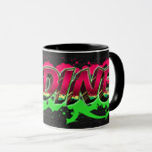 Nadine Vorname Name Graffiti red green Tasse (VorderseiteRechts)