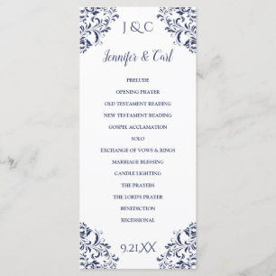 Nadine Wedding Program Länge des Tees (Navy Blue Programm