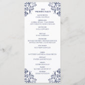 Nadine Wedding Program | Länge des Tees (Navy Blue Programm (Rückseite)