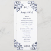 Nadine Wedding Program | Länge des Tees (Navy Blue Programm (Vorne/Hinten)