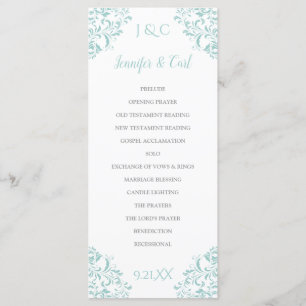 Nadine Wedding Program   Tall (helltürkis) Programm