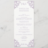 Nadine Wedding Program - Tea-length - Lavendel Programm (Vorderseite)