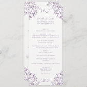 Nadine Wedding Program - Tea-length - Lavendel Programm (Vorne/Hinten)