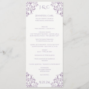 Nadine Wedding Program - Tea-length - Lavendel Programm