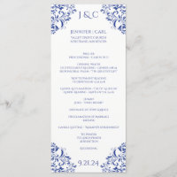 Nadine Wedding Program - Tea-length - Royal Blue