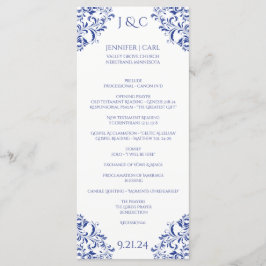 Nadine Wedding Program - Tea-length - Royal Blue Programm
