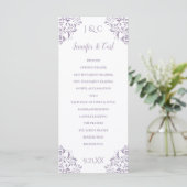 Nadine Wedding Program | Teelänge (Lavendel) Programm (Stehend Vorderseite)