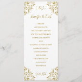 Nadine Wedding Zeremony Program - Tea-Length (Gold Programm (Vorderseite)