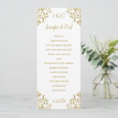 Nadine Wedding Zeremony Program - Tea-Length (Gold Programm (Stehend Vorderseite)