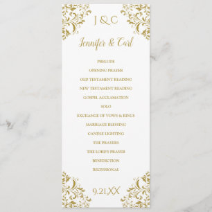Nadine Wedding Zeremony Program - Tea-Length (Gold Programm