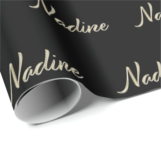 Nadine white gold Handwriting Geschenkpapier (Rolleneckpunkt)