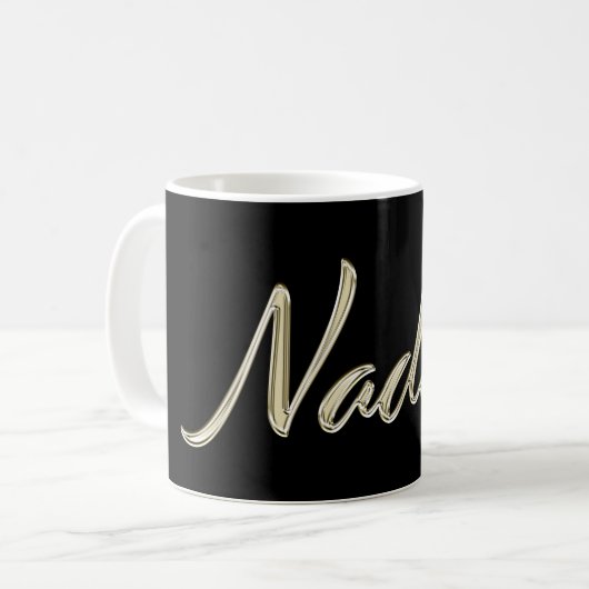 Nadine white gold Handwriting Tasse Kaffeetasse (Vorderseite Links)