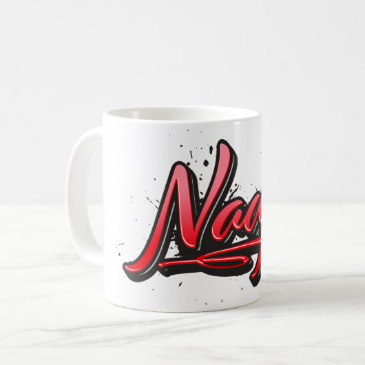 Nadja red Heart Graffiti Tasse Kaffeetasse (Vorderseite Links)