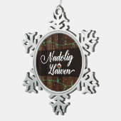 Nadolig Llawen Waliser frohe Weihnachten, Wales Schneeflocken Zinn-Ornament (Rechts)