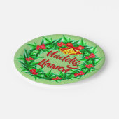 Nadolig Llawen Welsh Frohe Weihnachten 7" Pappteller (Schrägansicht)