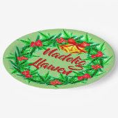 Nadolig Llawen Welsh Frohe Weihnachten 9" Pappteller (Schrägansicht)