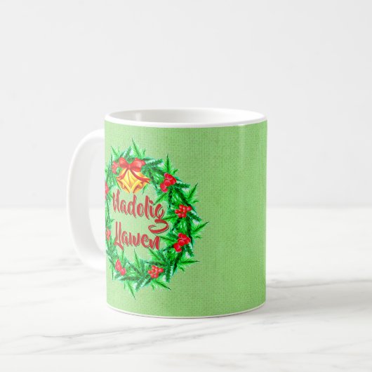 Nadolig Llawen Welsh Frohe Weihnachten Kaffeetasse (Vorderseite Links)