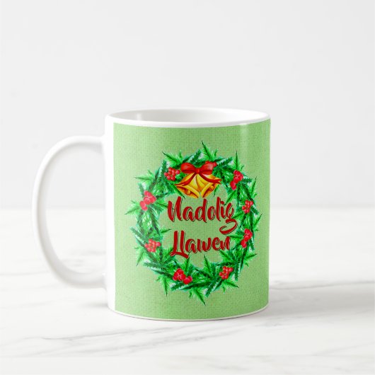 Nadolig Llawen Welsh Frohe Weihnachten Kaffeetasse (Links)