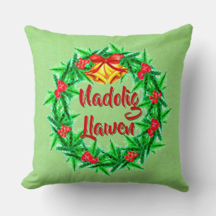 Nadolig Llawen Welsh Frohe Weihnachten Kissen