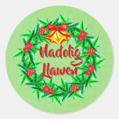 Nadolig Llawen Welsh Frohe Weihnachten Runder Aufkleber (Vorderseite)