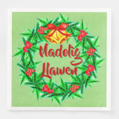 Nadolig Llawen Welsh Frohe Weihnachten Serviette (Vorderseite)