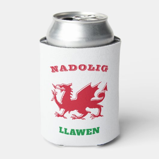 Nadolig Llawen Welsh Frohe Weihnachten Simple Celt Dosenkühler (Kanne Vorderseite)