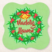 Nadolig Llawen Welsh Frohe Weihnachten Untersetzer (Vorderseite)