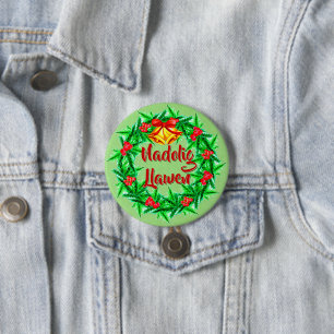 Nadolig Llawen Welsh Frohe Weihnachts-Abzeichen Button
