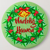 Nadolig Llawen Welsh Frohe Weihnachts-Abzeichen Button (Vorderseite)